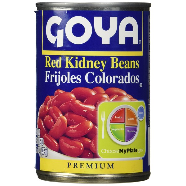 Goya Red Kidney Beans Habichuelas Coloradas Premium- 15.5 Oz Cans (6 Pack)