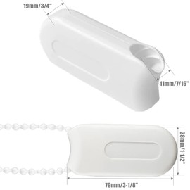 GOWEILE 3 Pack Plastic Pull String Pendants Curtain Cord Weights Window Shutter Safety Handle for Vertical Blind and Drapes(White)