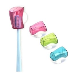 3Pcs Multicolor Toothbrush Holder Travel Toothbrush Head Covers with Suction CupBathroom Wall Mount Suction Cup Rack Dustproof Cap Cover for Bathroom Portable Wall Mount Toothbrush Holder Accessories