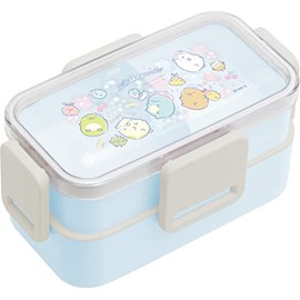 San-X KA17502 Sumikko Gurashi Lunch Market, 4-Point Lock, Fluffy, 2-Tier Lunch Box