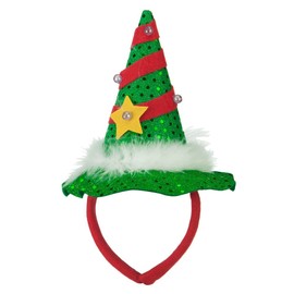 jAc Mini Light up Christmas Tree Headband - Red Green OSFM