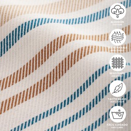 GAMUSI Fouta Pareo Beach Towel Light Stripes 90 x 180 cm, Mustard Colour