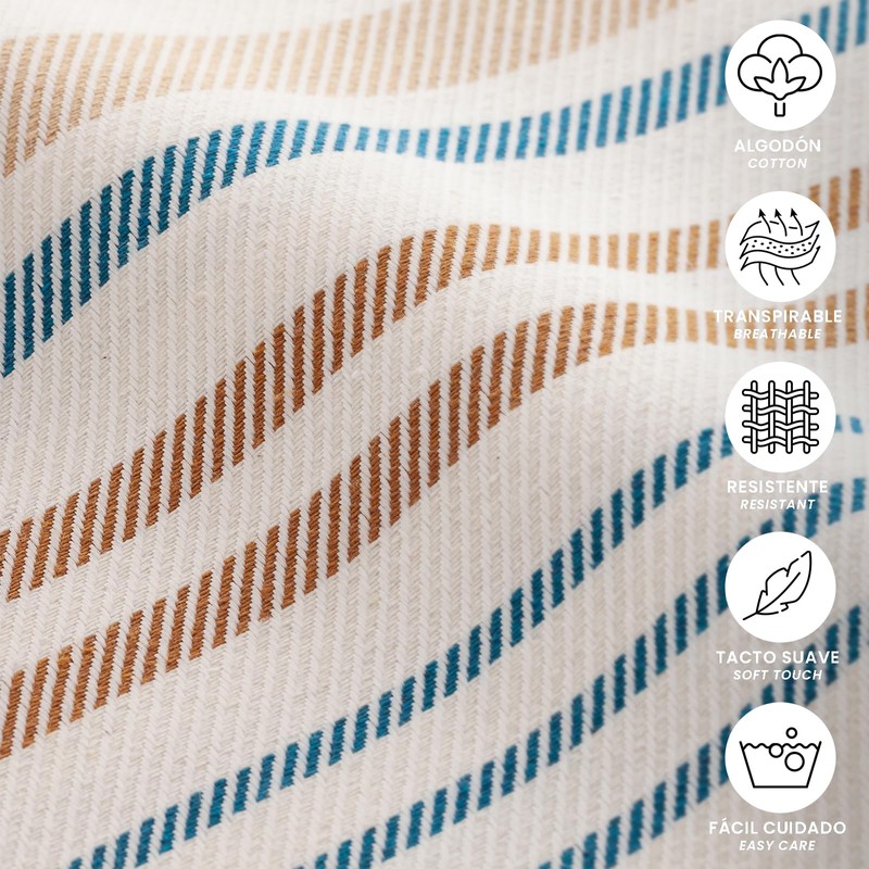 GAMUSI Fouta Pareo Beach Towel Light Stripes 90 x 180