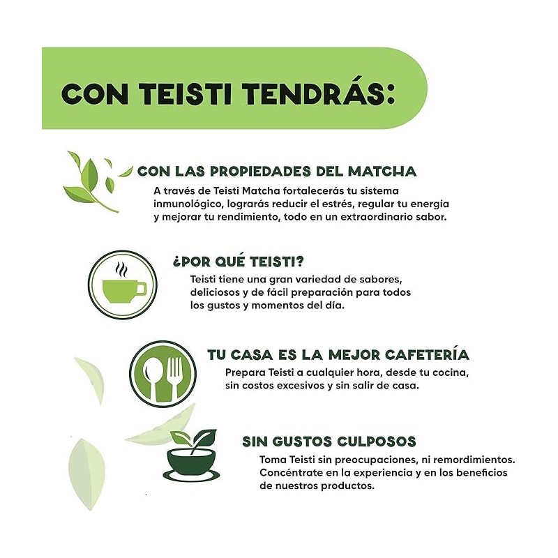 Teisti - Matcha Limonada, Bebida Saborizada en Polvo, 180g