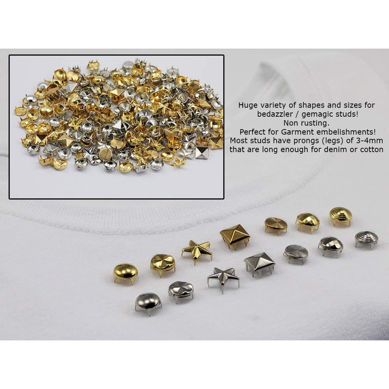 8mm SILVER 3/8" SPIRAL BEDAZZLER STUDS - 100 Pieces