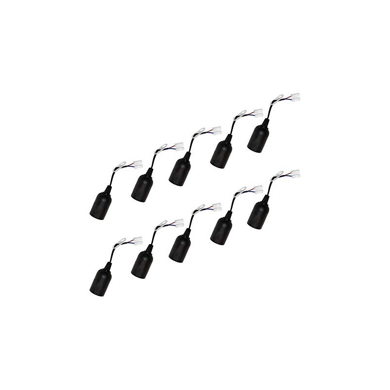 10 x E27 E27 Lamp Holder with Plug-In Clamp Black