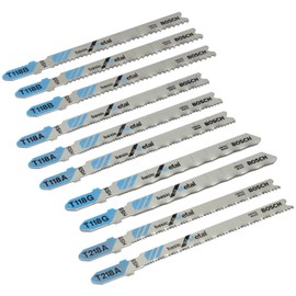 Bosch Professional 10 pcs. Basic for Metal Jigsaw Blade Set with T-Shank (for Steel sheets, Accessory Jigsaw)