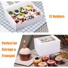 LONGTEAM 6-Set Cupcake Boxes Hold 12 Standard Cupcakes, Food Grade