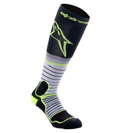 Alpinestars, Mx Pro Socks, Technical Socks, Compression Socks for Men and Women, Functional Socks for Motocross, Black/Grey/Yellow Fluo, Size M (Pack of 1)