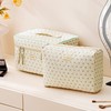 HBselect Quilted Makeup Bag, 3PCS Cotton Large Travel Makeup Bag,