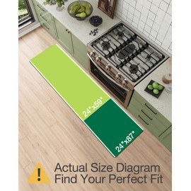 LUMI Anti Fatigue Kitchen Cushioned Mat for Floor, Ultra Soft Non-Slip Waterproof Runner for Standing, Stain Resistant PVC Comfort Rugs for Home, Office, Sink, Laundry, 24x59
