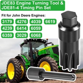 YCCOREE JDE83 Engine Turning Tool & JDE81-4 Timing Pin Set Kit Compatible with John Deere 3179 4239 6359 4276 6414 3029 4039 6059 6068 6619 Engines