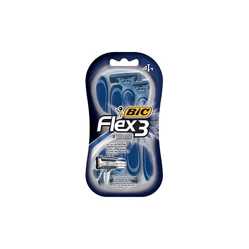 Bic Flex 3 afeitadora para hombre, 4 unidades (2 paquetes)