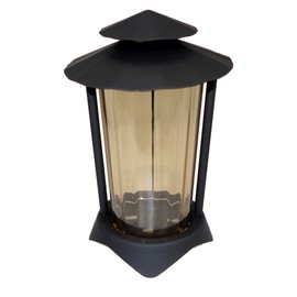 Grave Lantern, Grave Lamp, Grave Light, Steel with Ground Anchor 2499 (Black)
