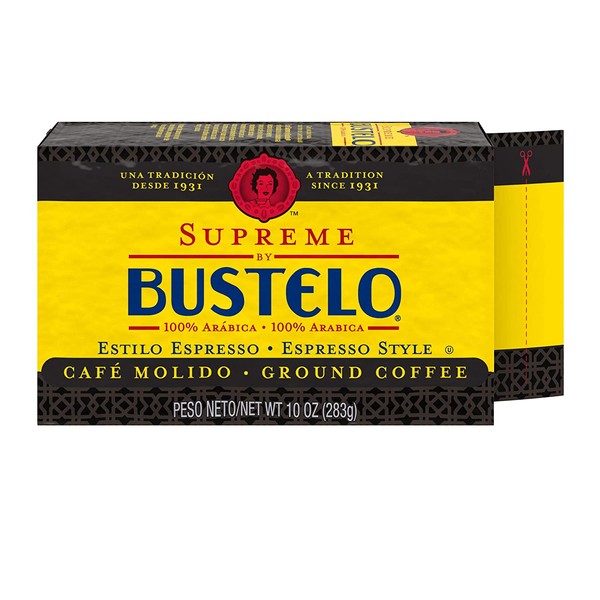 Supreme by Bustelo Espresso Style Dark Roast Ground Coffee Brick, 10 Ounces