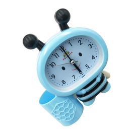 CORHAD 1Pc Bee Shaped Digital Alarm Clock Desktop Holder with Sound Control Temperature Display Voice Activated for Students and Office Use Not Included