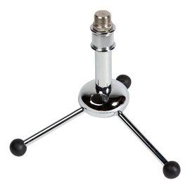 Chrome Mini Tabletop Tripod Microphone Stand - Adjustable Height