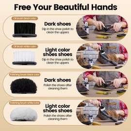Electric Shoe Cleaning Kit, Electric Shoe Shine Kit with 4 Brush Heads, Portable Wireless Leather Care Kit, Electric Shoe Brush Polisher for Boots, Shoes, Bag, Sofa, Leather Care