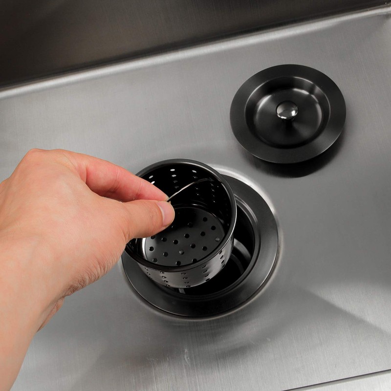 LQS Kitchen Sink Drain Assembly, Kitchen Sink Strainer with Deep