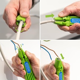 WEICON TOOLS Stripper No. 100 Green Line; Multi-Function Stripping Tool from 0.5-16 mm² / 4-13 mm Diameter, Green