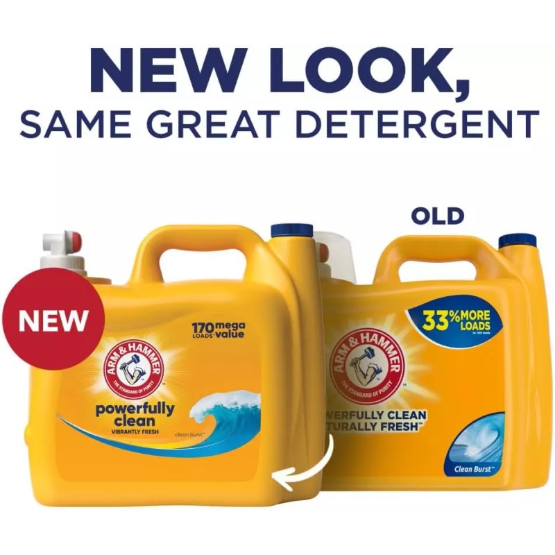 Arm & Hammer Clean Burst, 170 Loads Liquid Laundry Detergent,