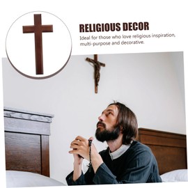 COHEALI Traditional Wooden Crucifix for Home Decor Wall Cross Decorative Design