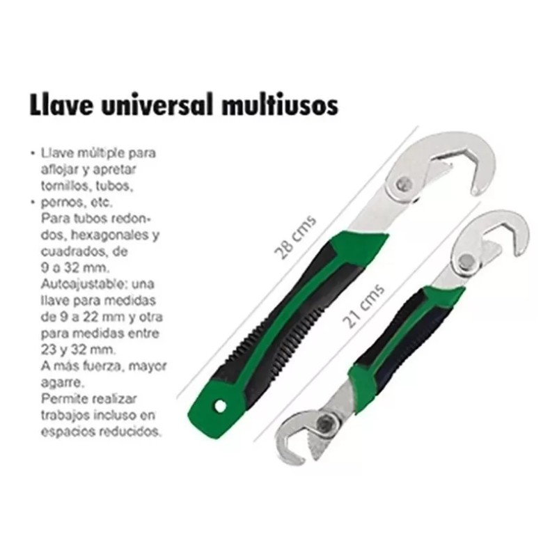 Snap´n grip Llaves Universales Ajustables Tuerca Tornillos Snap And Grip