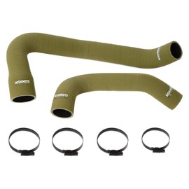 Mishimoto MMHOSE-WR6-97OD Silicone Water Hose Kit Compatible With Jeep Wrangler 6Cyl 1997-2006 Olive Drab
