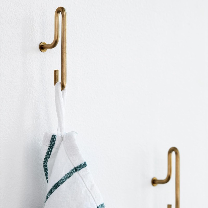 MOEBE WALL HOOK Wall Hook, Small, Small, 2 Pieces Brass