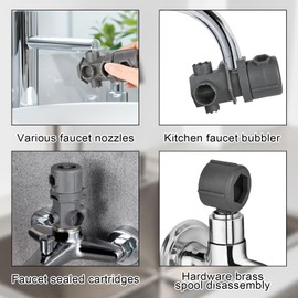 YHNDECO 16-In-1 Schlüssel für Wasserhahn, Multifunktionaler Perlator Schlüssel, Wasserhahn Werkzeug, Armaturenschlüssel für Bad Toilette Spülbecken Usw