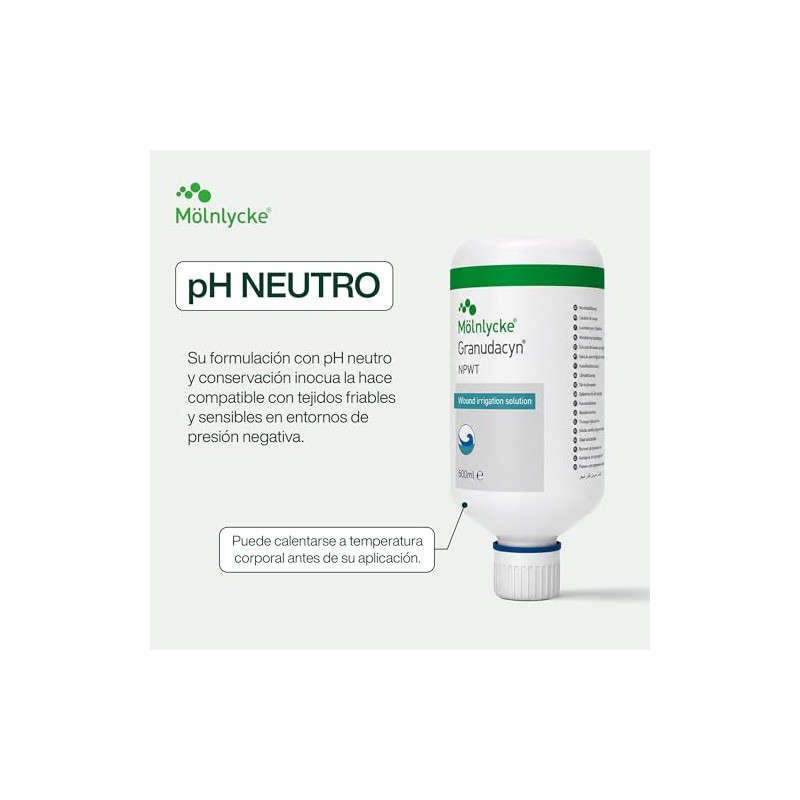 500 ml NPWT Solución de Irrigación para Heridas | Ácido