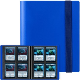 GEAoffice 4 Pocket Card Binder - Small Trading Card Collection Album Folder - 160 Side Loading Pocket Binder for TCG, MTG, Yugioh - Gifts for Card Boys (Dark Blue)