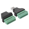 2pcs RJ45 Female Male to Screw Terminal 8 Pin CCTV