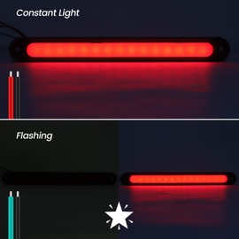 Ygmylandbb LED Third Brake Light, 24V High Mount Stop Lamp, Red LED Brake Light Bar, Universal Fit for Cars, SUVs, and Trucks, 1pcs (Red Strobe Light)