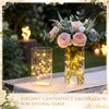 Dinifee 6 Pack Glass Cylindrical Vases with 20 LED Lights