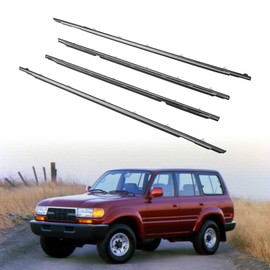 ZONFANT 4 Pcs Car Outer Door Window Moulding Trim Weatherstrip Seal Belt Compatible with 1991-1997 Land Cruiser, 1996-1997 Lexus LX450, Replace#75710-60021 75720-60021 75730-60020 75740-60020