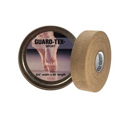 Guard-Tex® Beige 3/4" Self-Adhering Toe Tape w/All New Protective Tin (90 ft Roll) - Comfortable Sweatproof Blister Protection Very Strong NO Sticky Residue Best Toe Pads for Ballet Dancers