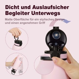 UZSPACE Children's Water Bottle, Stainless Steel, 700 ml, Double-Walled Insulated Bottle with Flip Lid, One-Click Closure, Leak-Proof, Metal Water Bottle for Girls and Boys for University, School