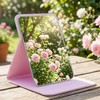 FINDCOZZIE Pink Folding Travel Mirror, 6x4 inches PU Portable Adjustable