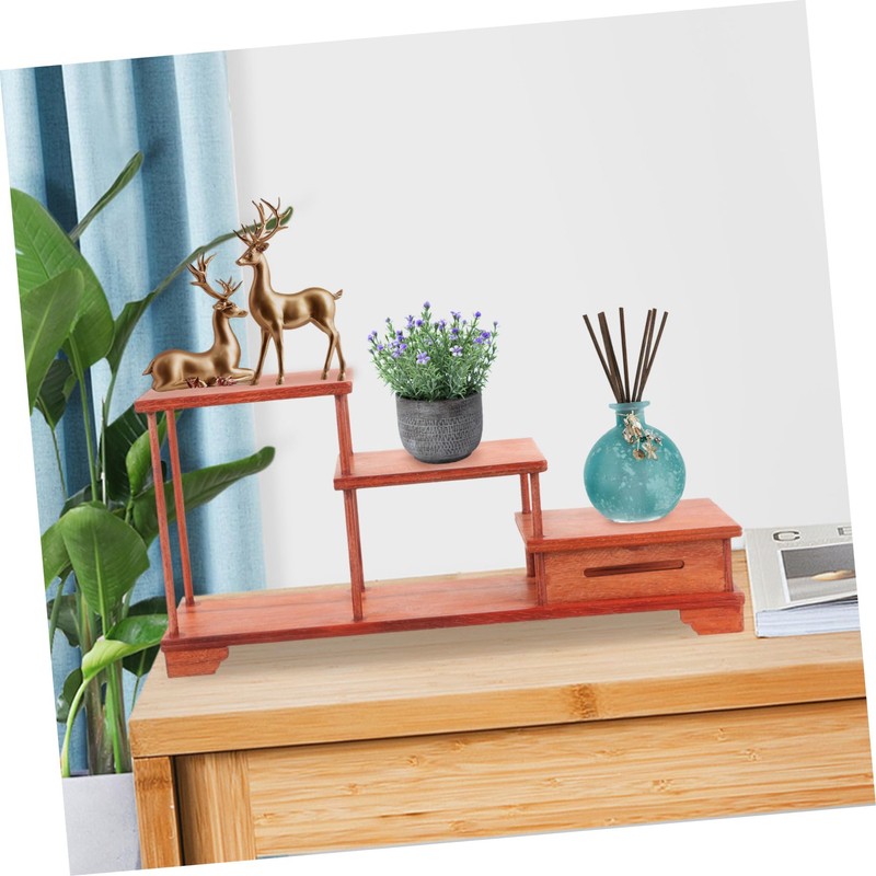 OATIPHO Tiered Wooden Display Stand for Plants and Figurines Wood