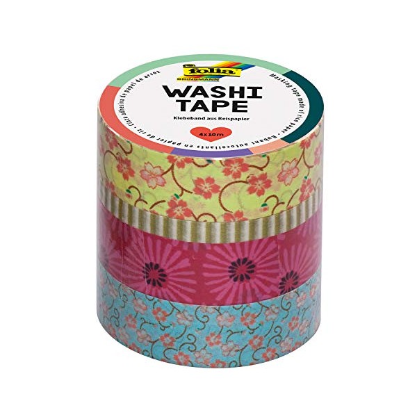 Folia 26405 Adhesive Tape Set of 4 Flower Rain