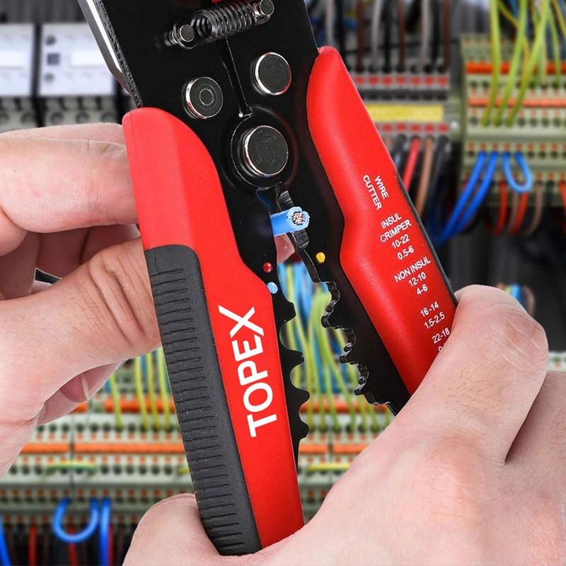 TOPEX 260-Piece Wire Stripper Self-Adjustable Crimper Plier Set Terminals Wire