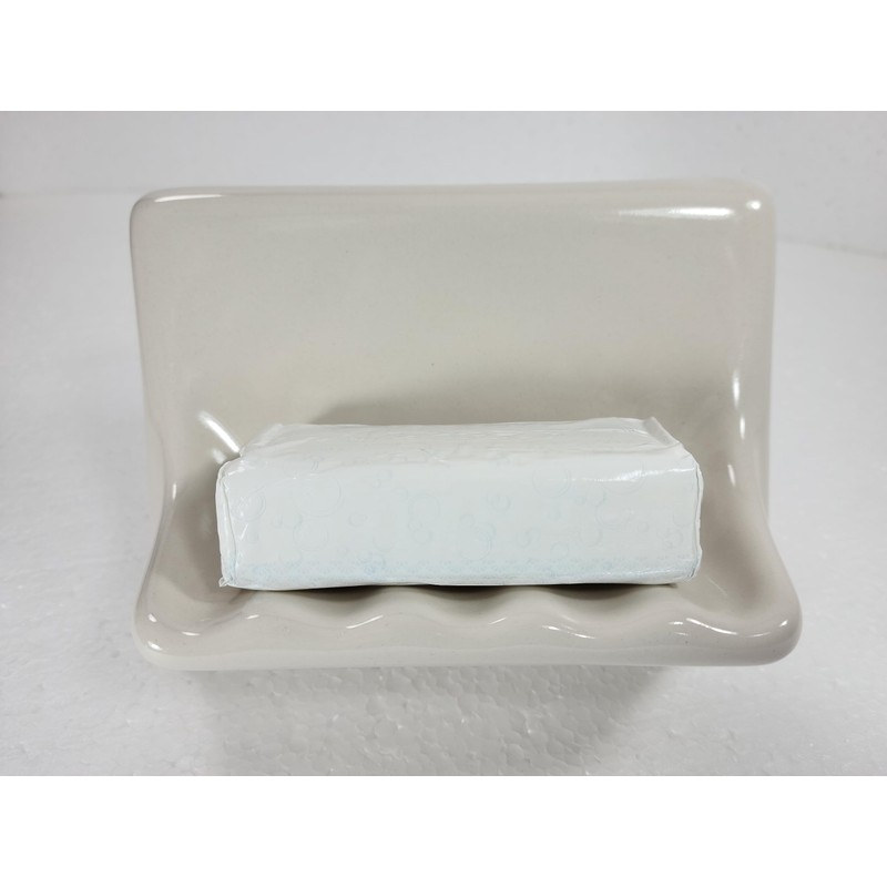 Beige Bone Almond Ceramic Soap Dish Shower Tray Tile in