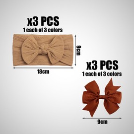 3 Pieces Baby Headscarf, With 3 Hairpins, Bow Headband, Elastic Wide-Brimmed Headband, Cute Photography Props, Soft and Lightweight Hair Band, Shower Accessories (18 * 9cm)