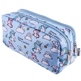 SIQUK Unicorn Pencil Case Pencil Case Large Capacity Pencil Bag Double Zippers Unicorn Pencil Bag for Girls Boys and Adults