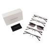 EYECEDAR 5-Pack Reading Glasses for Men Metal Half-Frame Rectangular Style