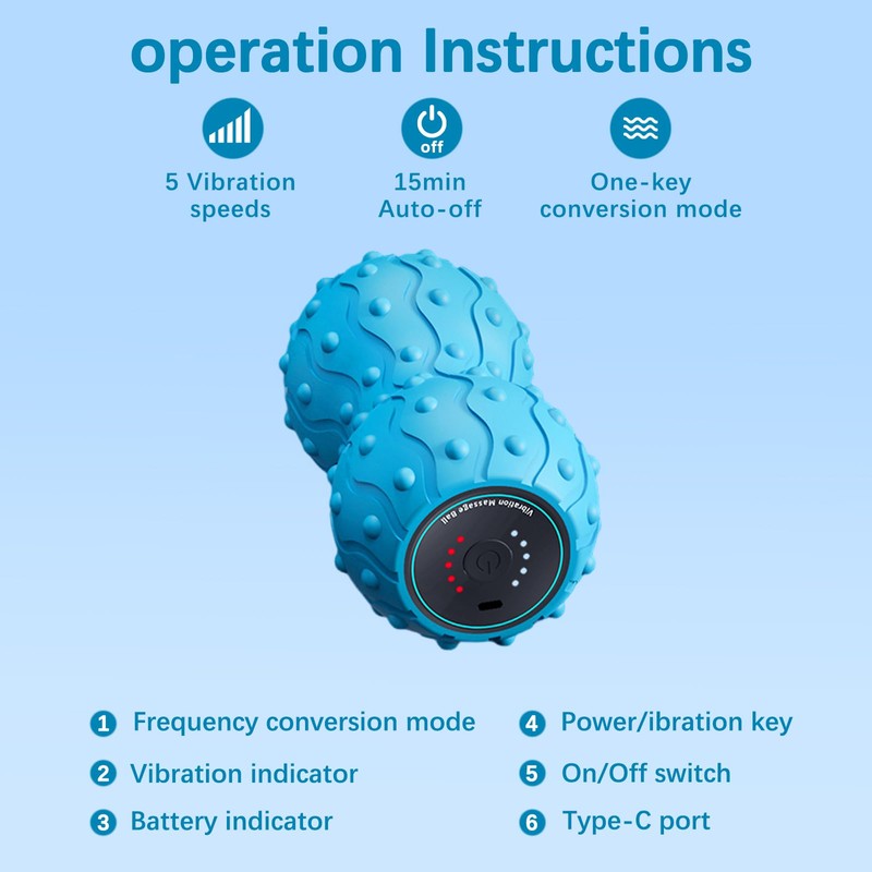 Peanut Massage Ball, Multifunction Vibrating Massage Ball with Five Gears