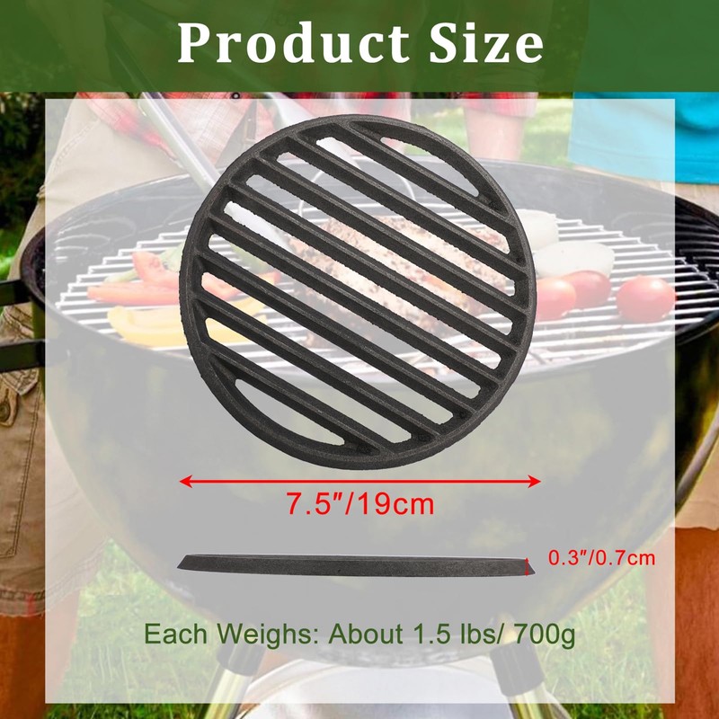 SUMNACON Cast Iron Fire Grate Fireplace Grate, Round 19cm BBQ