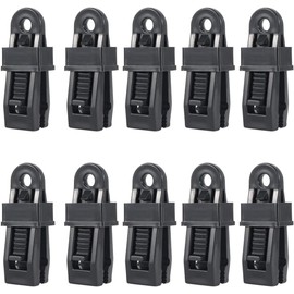 Tent Clips, Tent Clips, Plastic, Alligator Type, Tarp Clip, Strong Fixation, Windproof, For Outdoor Camping, Tent, Tarp, Easy Installation, Convenient to Carry, Pack of 10, Black