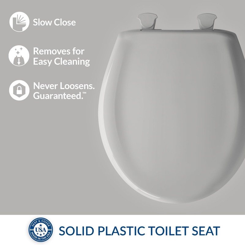 Bemis Classic Colors Slow Close Toilet Seat, Easy Clean Hinges